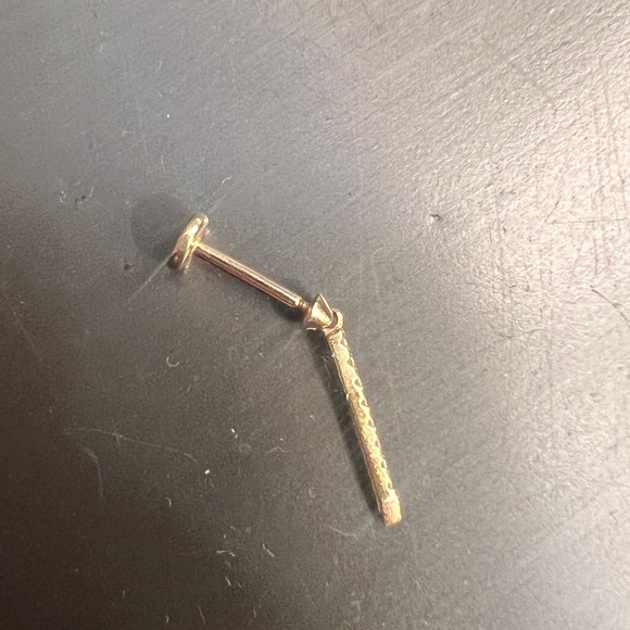 BLK FRI SALE Maria Tash Diamond & Yellow Gold Eternity Bar Threaded Stud Earring - Picture 6 of 10